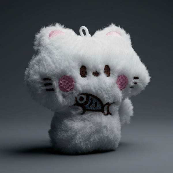 Snowy White Cat Keychain Y2K Fashion Accessories Cambodia Auve