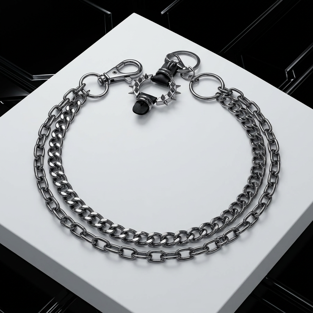 Double link stainless steel chain bracelet, Y2K punk jewelry by Auve